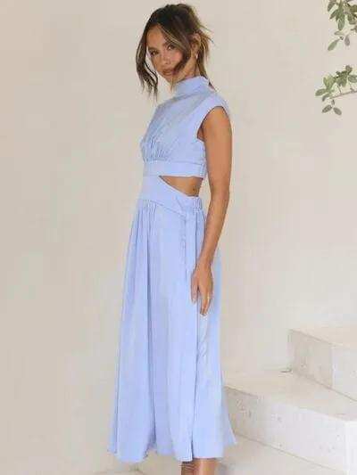 Cutout Mock Neck Sleeveless Dress - Trendsi - Flyclothing LLC