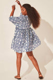 Floral Tie Neck Lantern Sleeve Dress - Trendsi - Flyclothing LLC