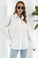 Dropped Shoulder Longline Shirt - Trendsi