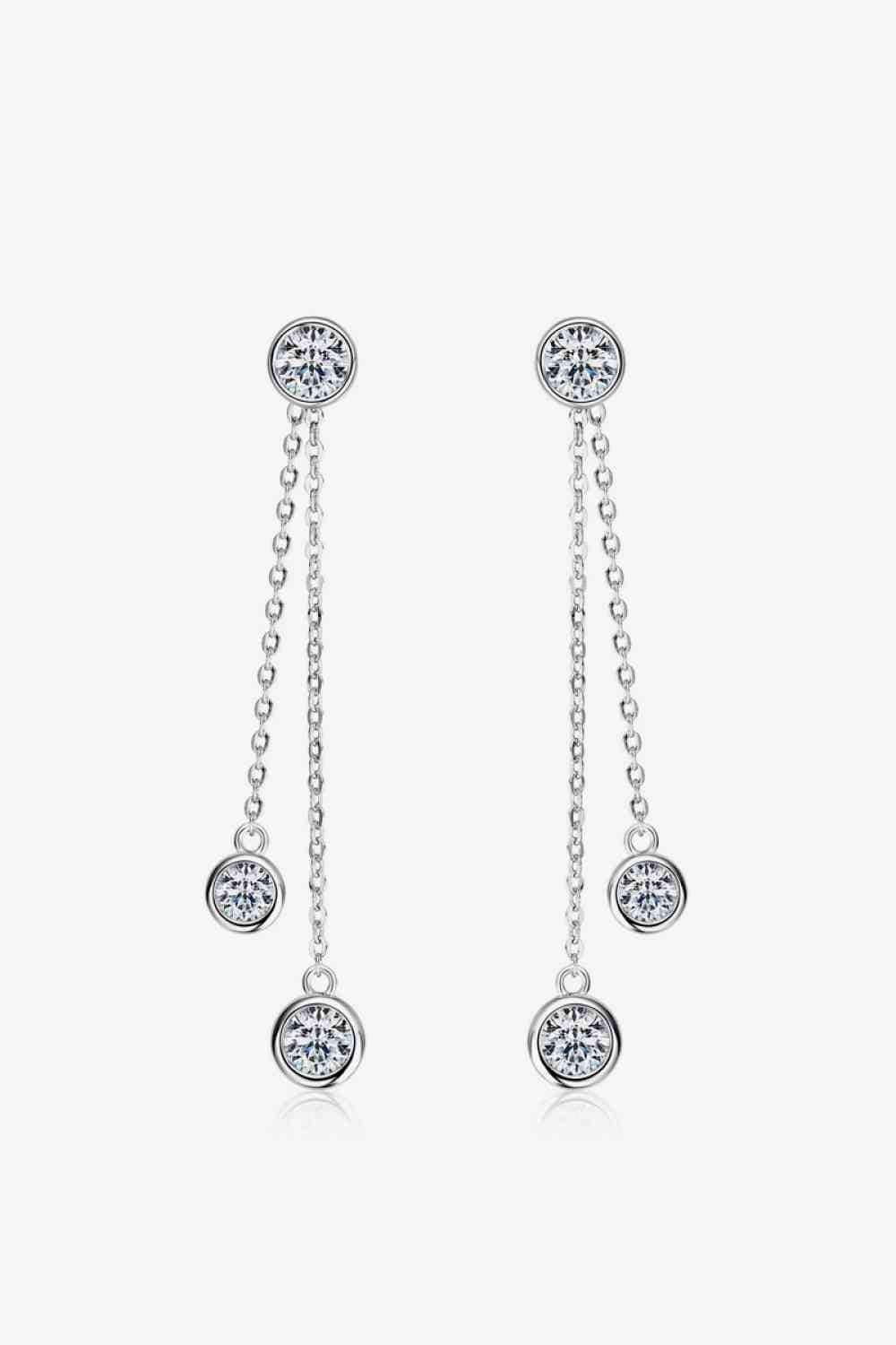 2.6 Carat Moissanite 925 Sterling Silver Earrings - Trendsi - Flyclothing LLC