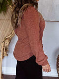 Plus Size Square Neck Long Sleeve T-Shirt - Trendsi - Flyclothing LLC