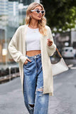 Open Front Dropped Shoulder Longline Cardigan - Trendsi