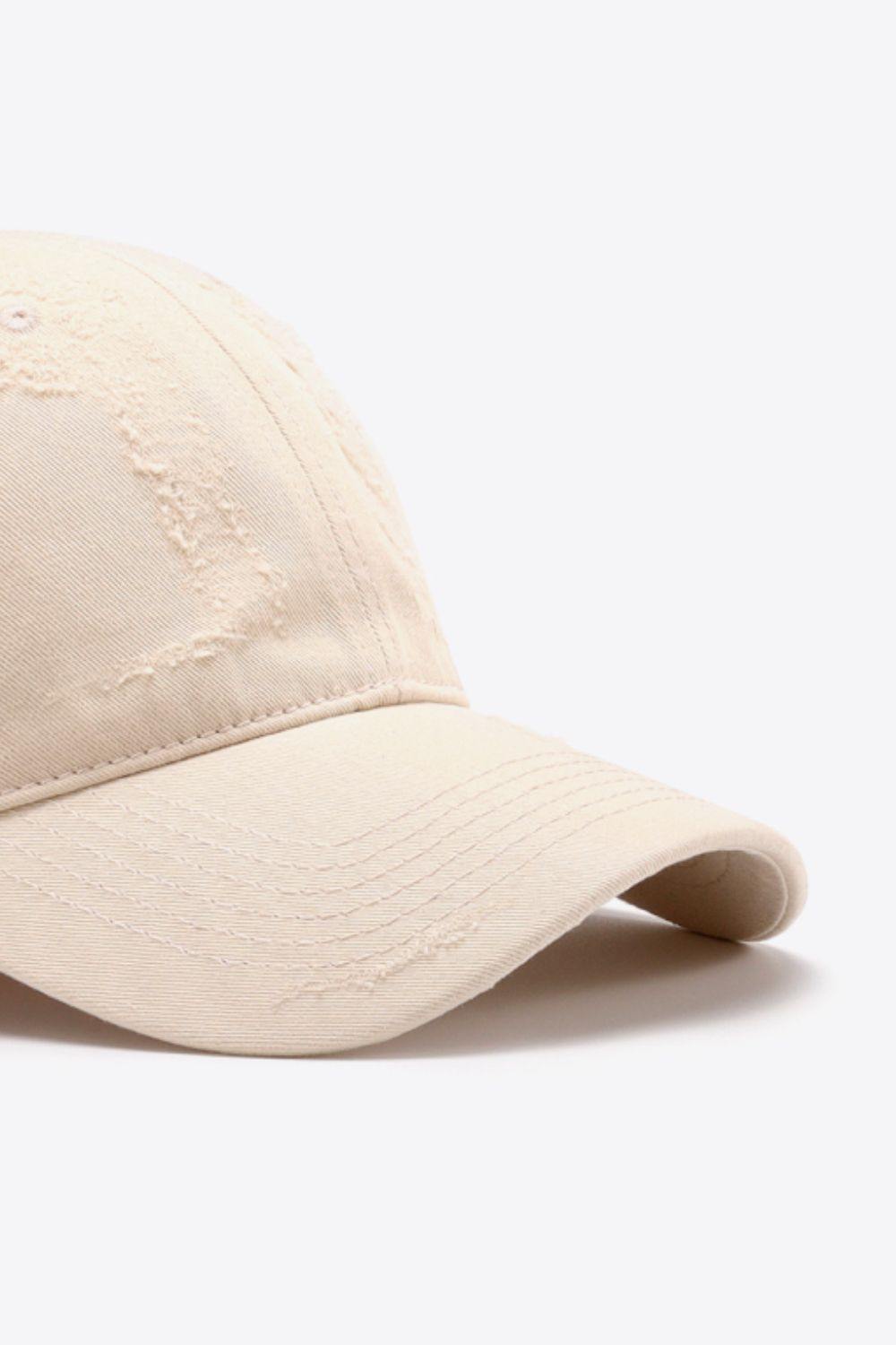 Distressed Adjustable Baseball Cap - Trendsi