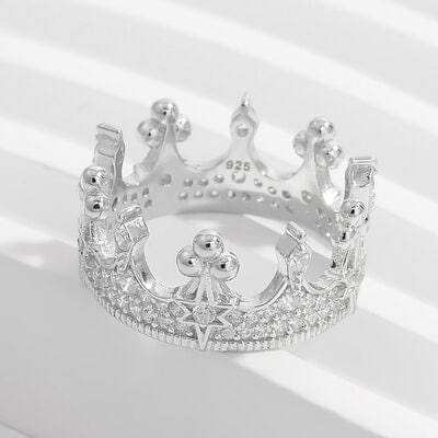 Crown Shape Zircon 925 Sterling Silver Ring - Trendsi - Flyclothing LLC