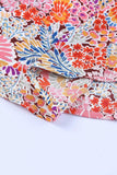 Floral Short Flounce Sleeve Blouse - Trendsi - Flyclothing LLC