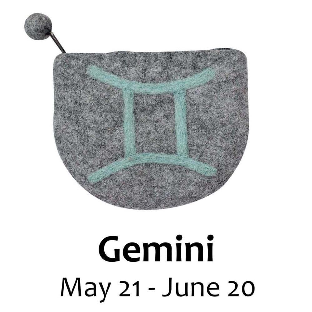 Felt Gemini Zodiac Coin Purse - Global Groove - Flyclothing LLC