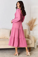 Culture Code Full Size Ruffle Trim Smocked Tiered Dress - Trendsi
