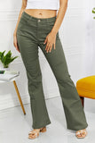 Zenana Clementine Full Size High-Rise Bootcut Jeans in Olive - Trendsi