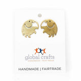 Elephant Brass Stud Earrings - Asha Handicrafts