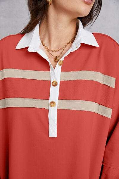 Half Button Handkerchief Hem Dress - Trendsi - Flyclothing LLC