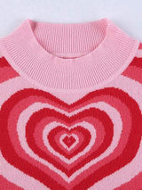 Heart Mock Neck Sweater Vest - Trendsi - Flyclothing LLC