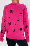 Graphic Mock Neck Dropped Shoulder Sweater - Trendsi - Flyclothing LLC