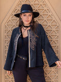 Plus Size Embroidered Open Front Jacket - Trendsi - Flyclothing LLC