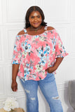 Sew In Love Full Size Fresh Take  Floral Cold-Shoulder Top - Trendsi