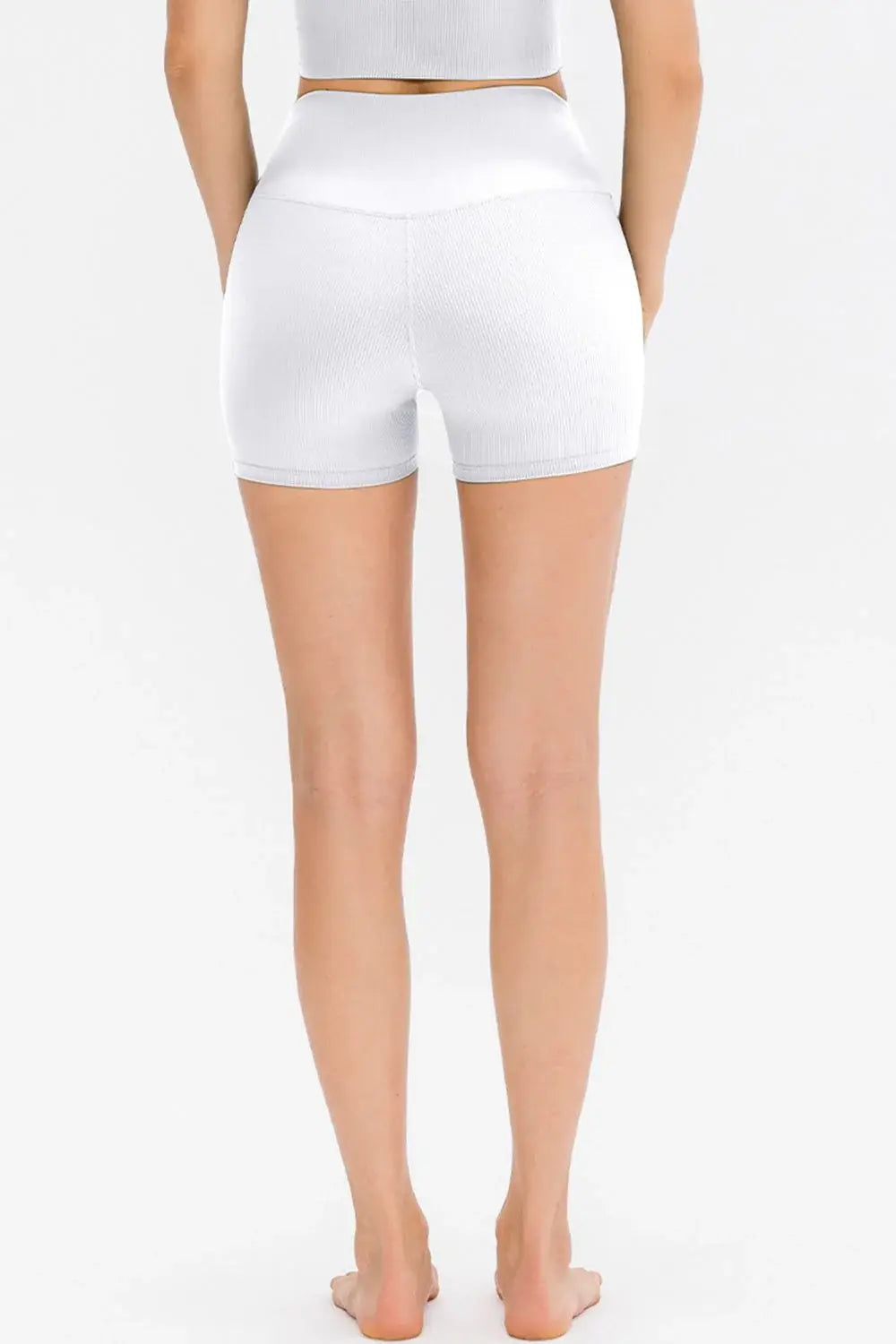 Slim Fit Wide Waistband Sports Shorts - Trendsi - Flyclothing LLC