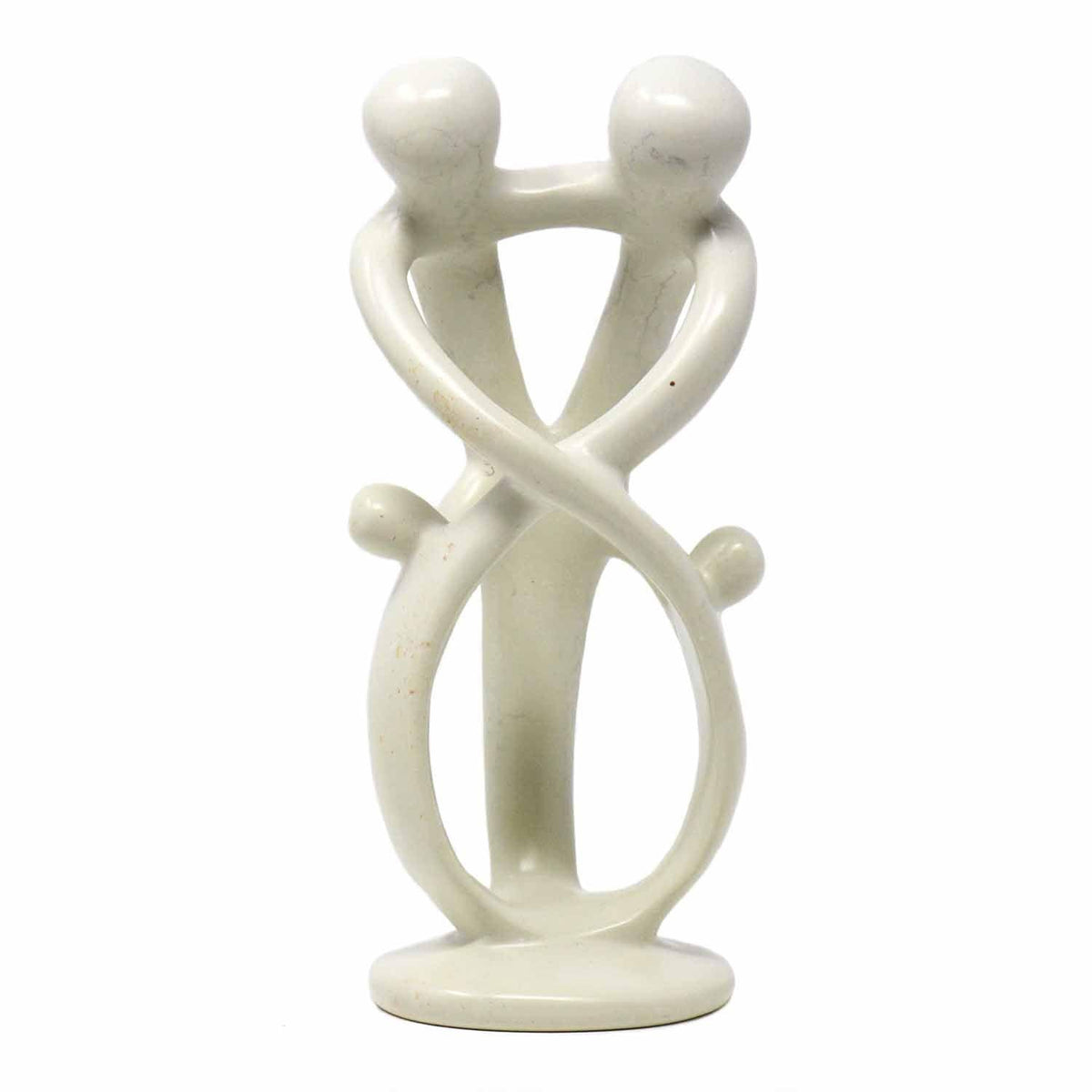 Natural 10-inch Tall Soapstone Family Sculpture - 2 Parents 2 Children - Smolart - Flyclothing LLC