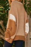 Color Block Round Neck Dropped Shoulder Sweater - Trendsi - Flyclothing LLC