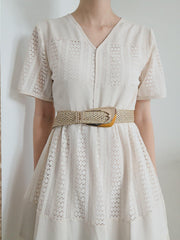 Irregular Buckle Braid Belt - Trendsi