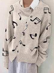 Dropped Shoulder Buttoned Cardigan - Trendsi