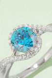 1 Carat Moissanite Contrast 925 Sterling Silver Ring - Trendsi