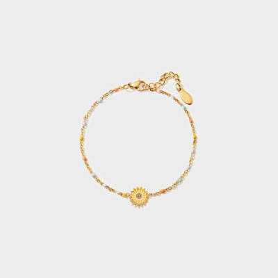 Sunflower Shape 18K Gold-Plated Bead Bracelet - Trendsi - Flyclothing LLC