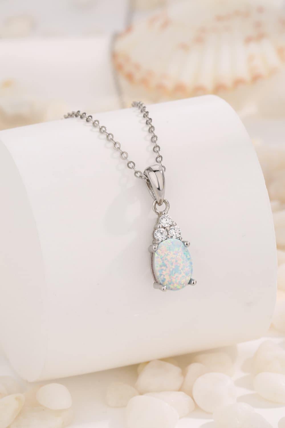 Find Your Center Opal Pendant Necklace - Trendsi