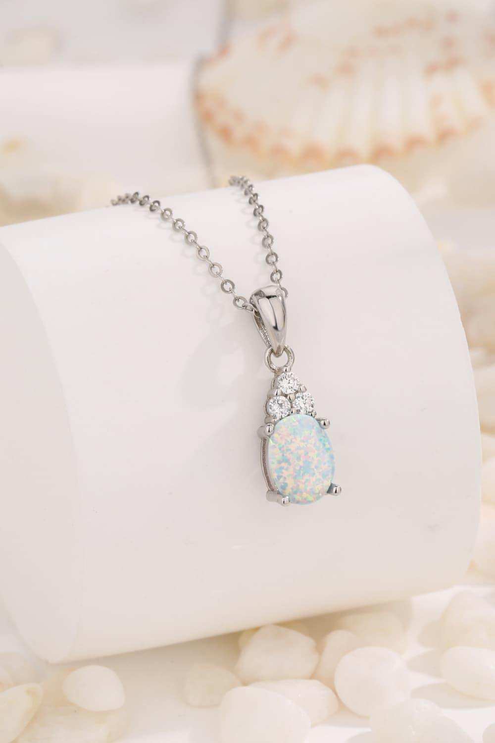Find Your Center Opal Pendant Necklace - Trendsi - Flyclothing LLC