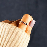 925 Sterling Silver Oil Drip Ring - Trendsi