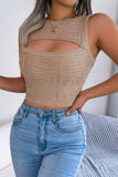Cutout Sleeveless Knit Top - Trendsi - Flyclothing LLC