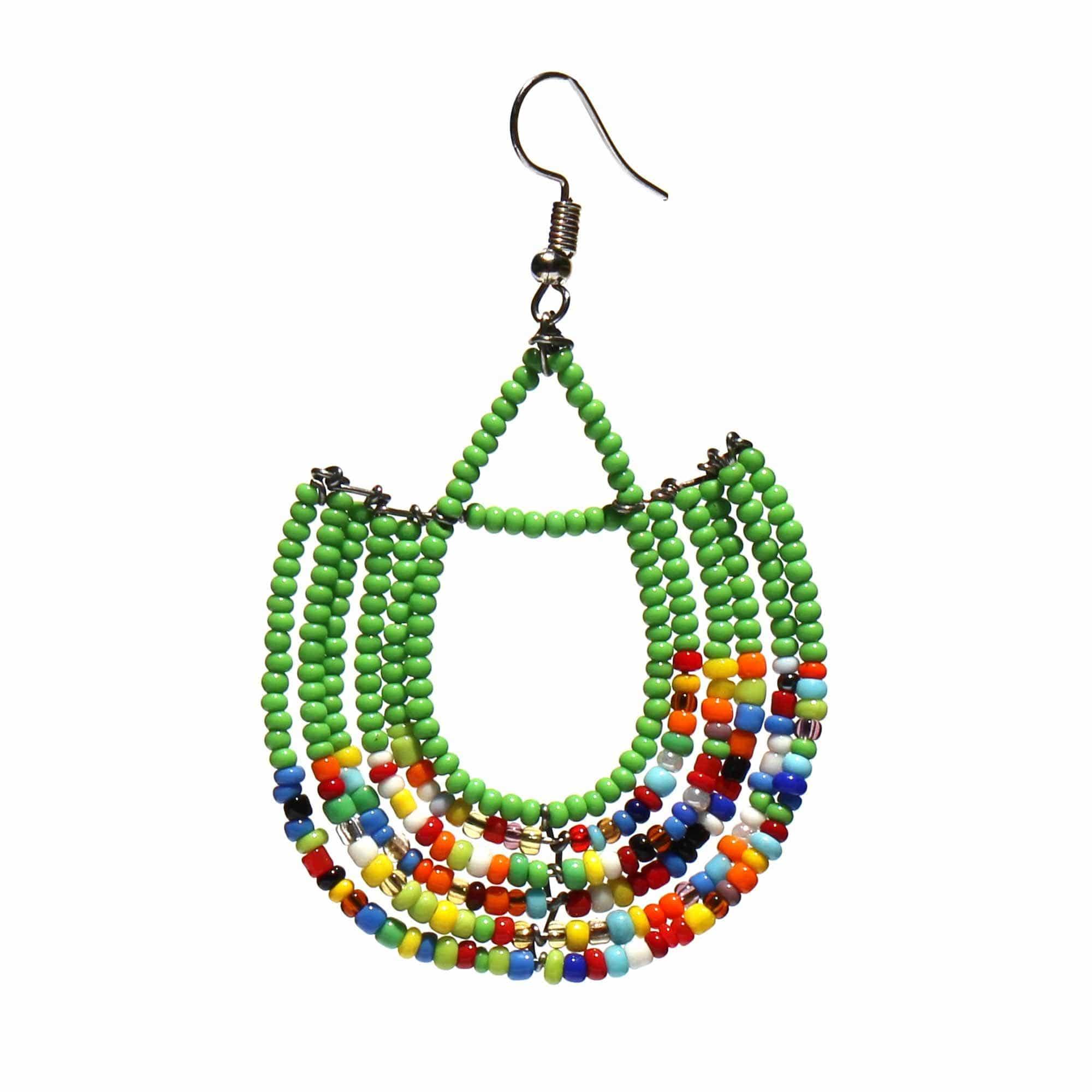 Maasai Bead Basket Dangle Earrings - Jedando