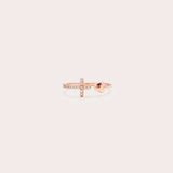 Heart Shape Cross Inlaid Zircon Open Ring - Trendsi - Flyclothing LLC