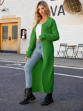 Full Size Collared Open Front Duster Cardigan - Trendsi