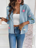 Floral Long Sleeve Open Front Cardigan - Trendsi - Flyclothing LLC