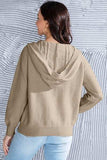 Cable Knit Long Sleeve Hooded Sweater - Trendsi - Flyclothing LLC