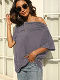One Shoulder Short Sleeve T-Shirt - Trendsi