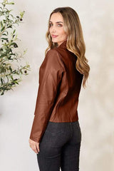 Mock Neck Zip Up Jacket - Trendsi - Flyclothing LLC