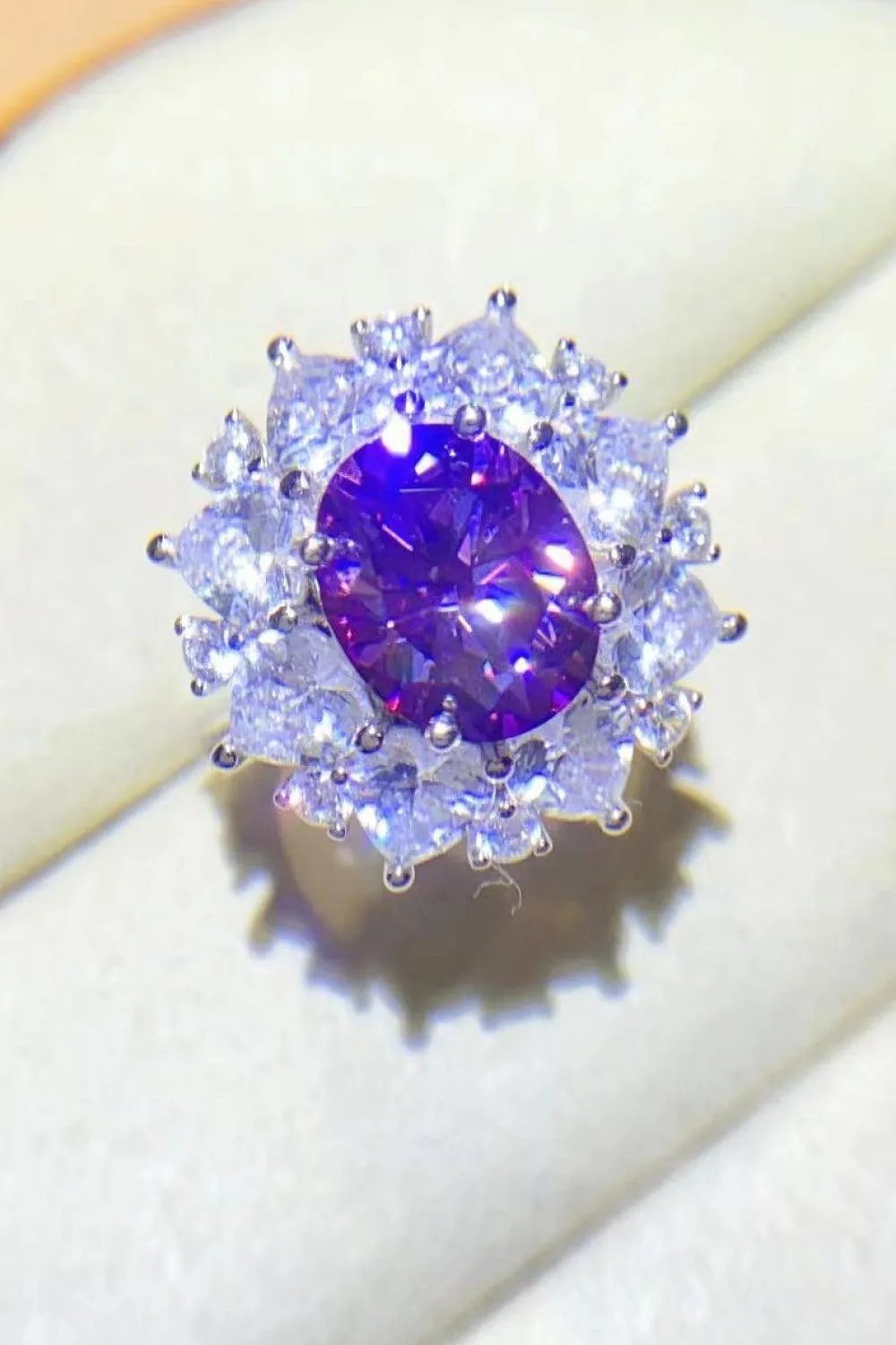 3 Carat Moissanite Platinum-Plated Ring - Trendsi