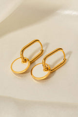 Copper White Mother-Of-Pearl Drop Earrings - Trendsi - Flyclothing LLC