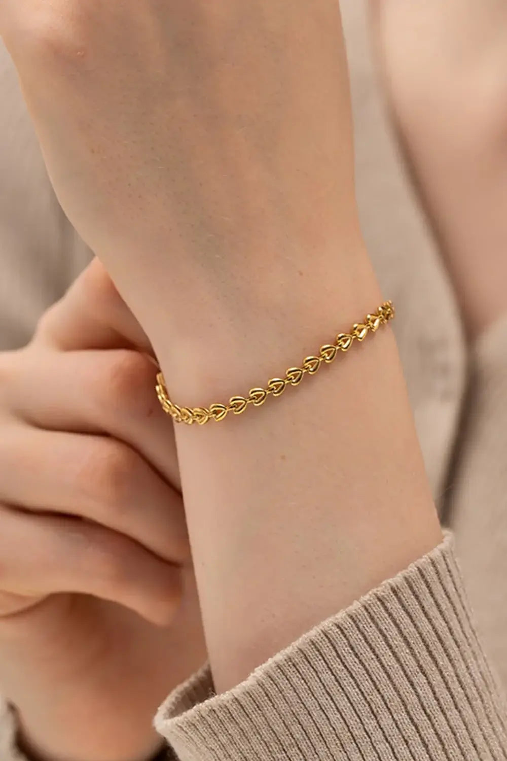 Heart Chain Lobster Clasp Bracelet - Trendsi - Flyclothing LLC