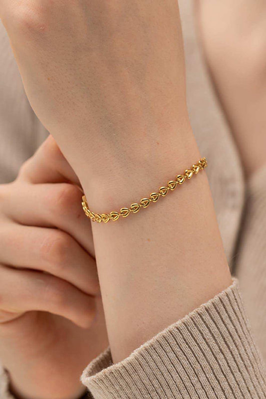 Heart Chain Lobster Clasp Bracelet - Trendsi - Flyclothing LLC