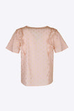 Printed Ruffle Trim Pleated Detail Blouse - Trendsi - Flyclothing LLC
