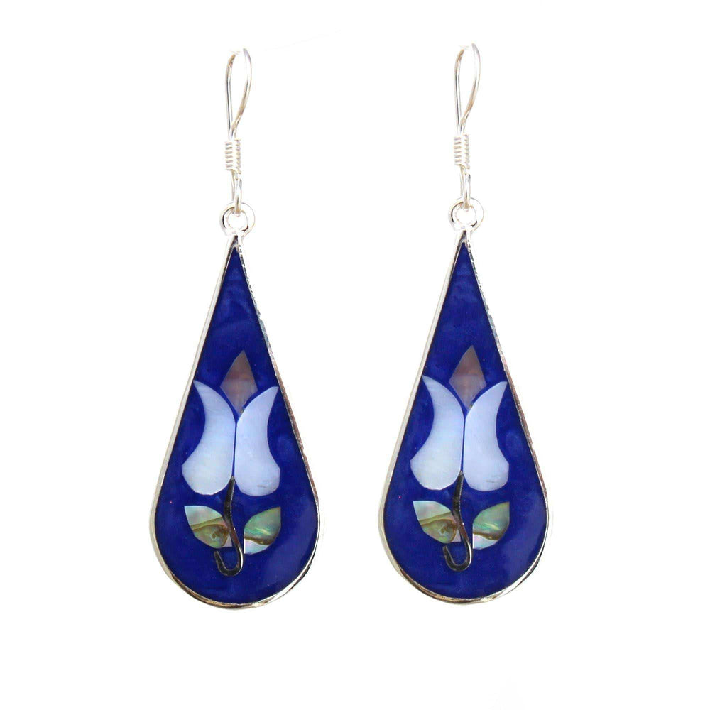 Tulip Abalone Teardrop Earrings - Artisana - Flyclothing LLC