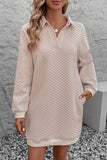Johnny Collar Dropped Shoulder Dress - Trendsi