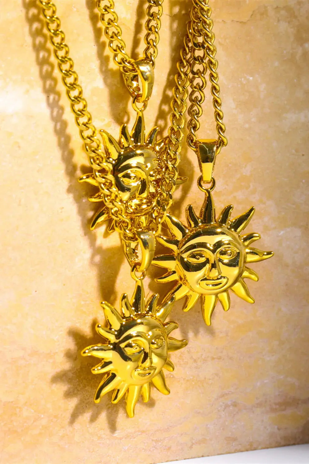 Sun Pendant Copper Necklace - Trendsi - Flyclothing LLC