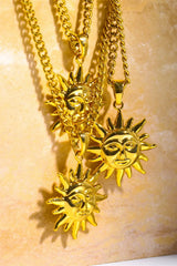 Sun Pendant Copper Necklace - Trendsi - Flyclothing LLC