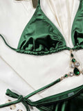 Rhinestone Decor Halter Neck Bikini Set - Trendsi - Flyclothing LLC
