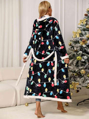 Tie Waist Hooded Robe - Trendsi