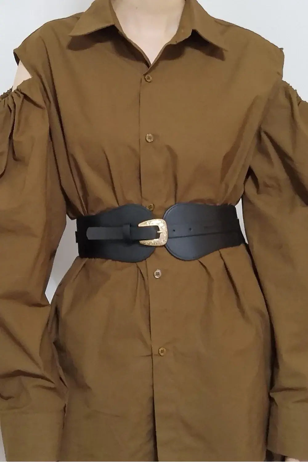 Wide Elastic Belt with Alloy Buckle - Trendsi - Flyclothing LLC