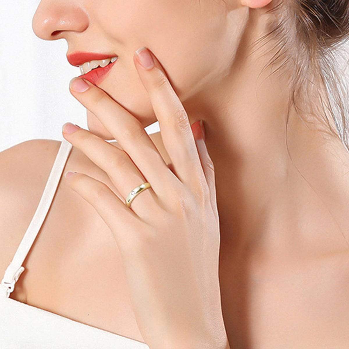 925 Sterling Silver Inlaid Moissanite Ring - Trendsi - Flyclothing LLC