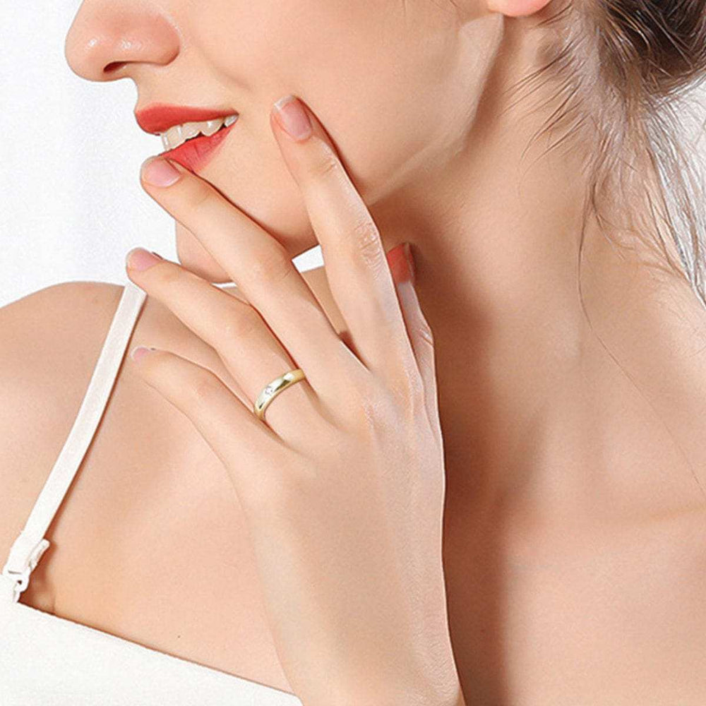 925 Sterling Silver Inlaid Moissanite Ring - Trendsi - Flyclothing LLC